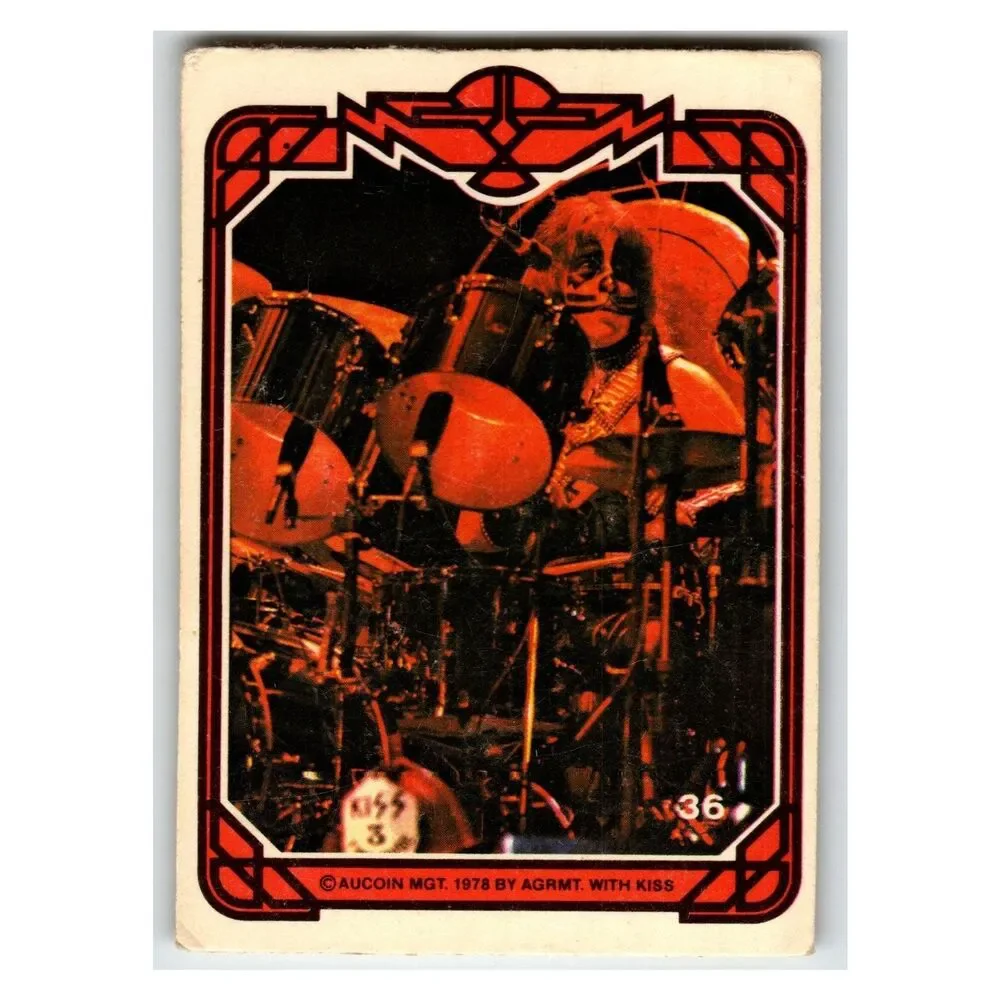Kiss Peter Criss 1978 Kiss Army Aucoin MGT #36 Music Vintage Card
